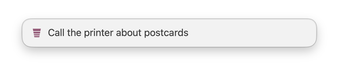 Parfait's quick-capture field, summoned over the desktop with a keyboard shortcut